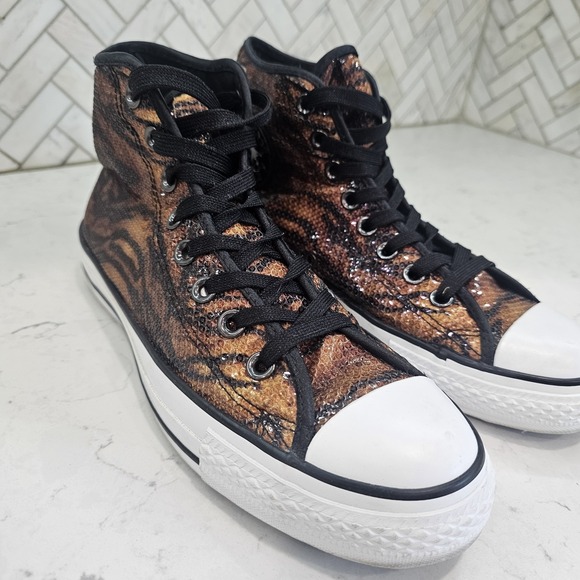 Converse Chuck Taylor All Star Tiger Sequin High Tops Women's Sz 9 Mens 7 - Picture 3 of 14